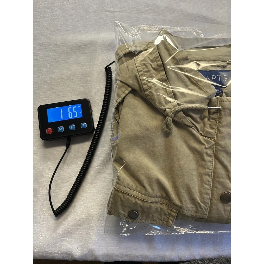 Apt. 9 Womens XL Khaki Utility Coat Field Jacket Spring Classic Casual Cargo Tan - Picture 15 of 15